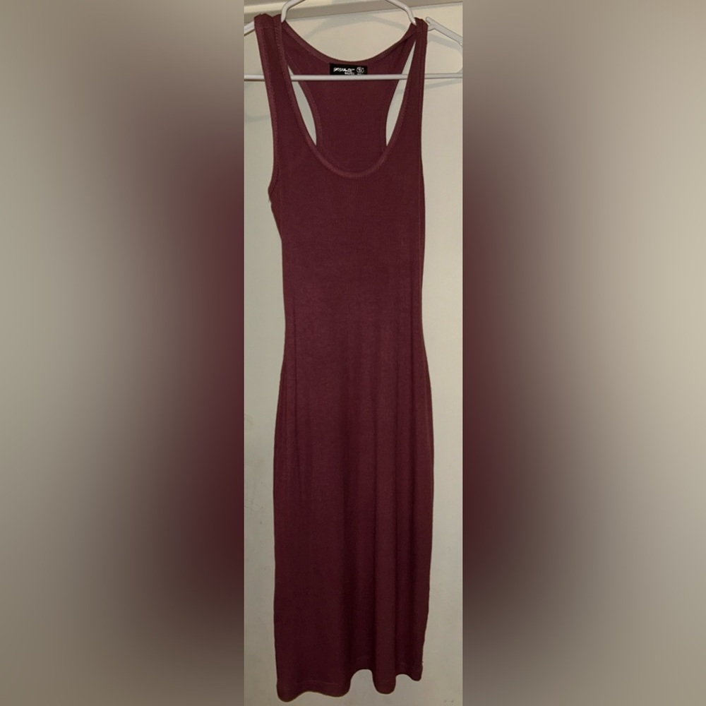 Mauve Racerback Ribbed Mini Dress S - Picture 3 of 9